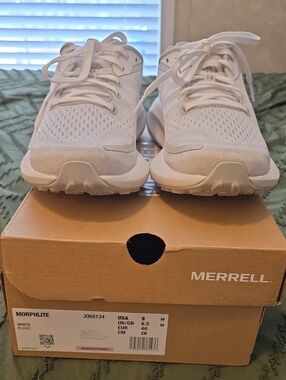 Merrell Women's White Morphlite White & Gray Athletic Sneakers Size 9